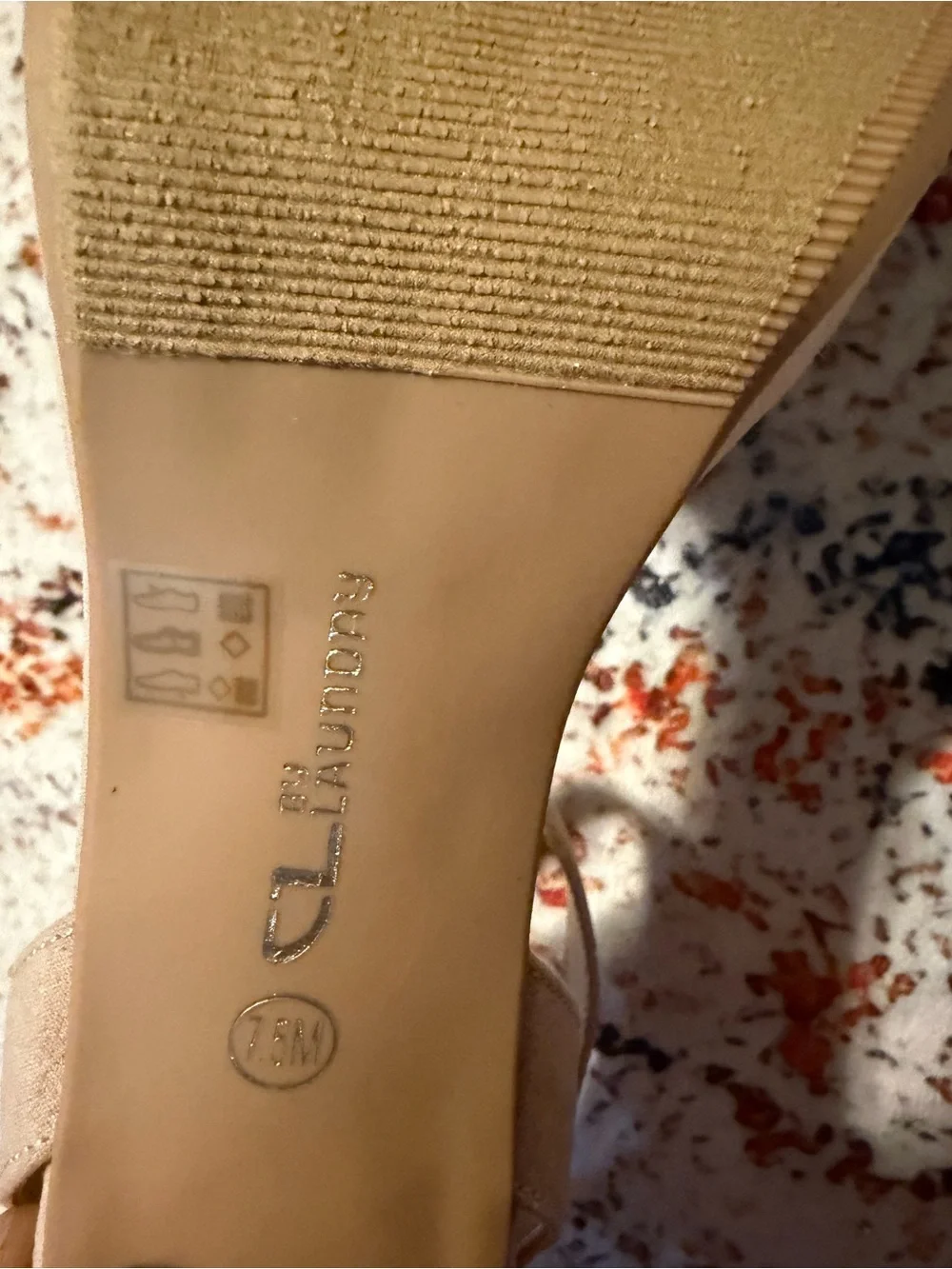 Chinese Laundry Nude/Tan Suede Block Heel Sandals with Ankle Strap